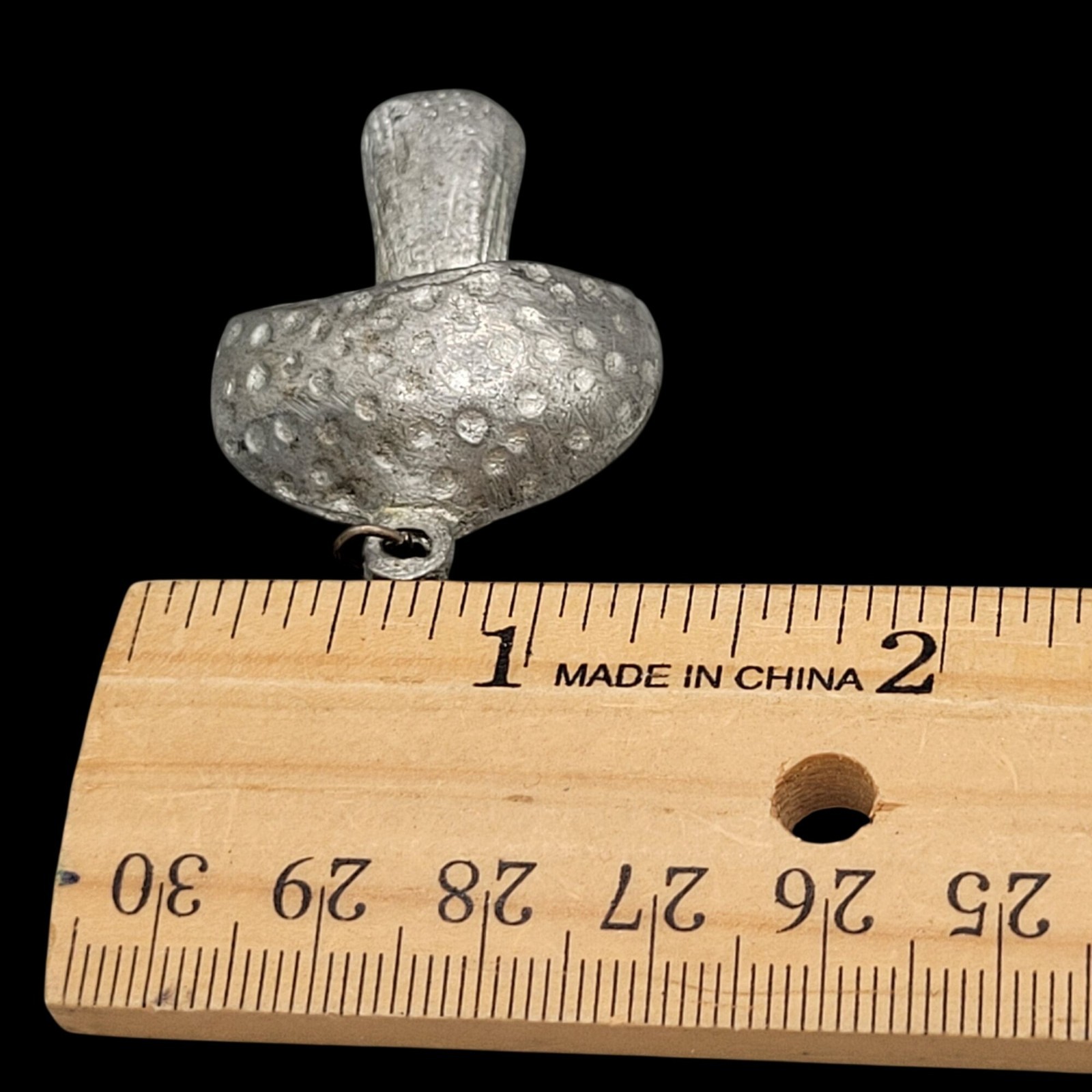 Vintage Silver Tone Pewter Mushroom Charm or Pendant Textured Dots and Gills