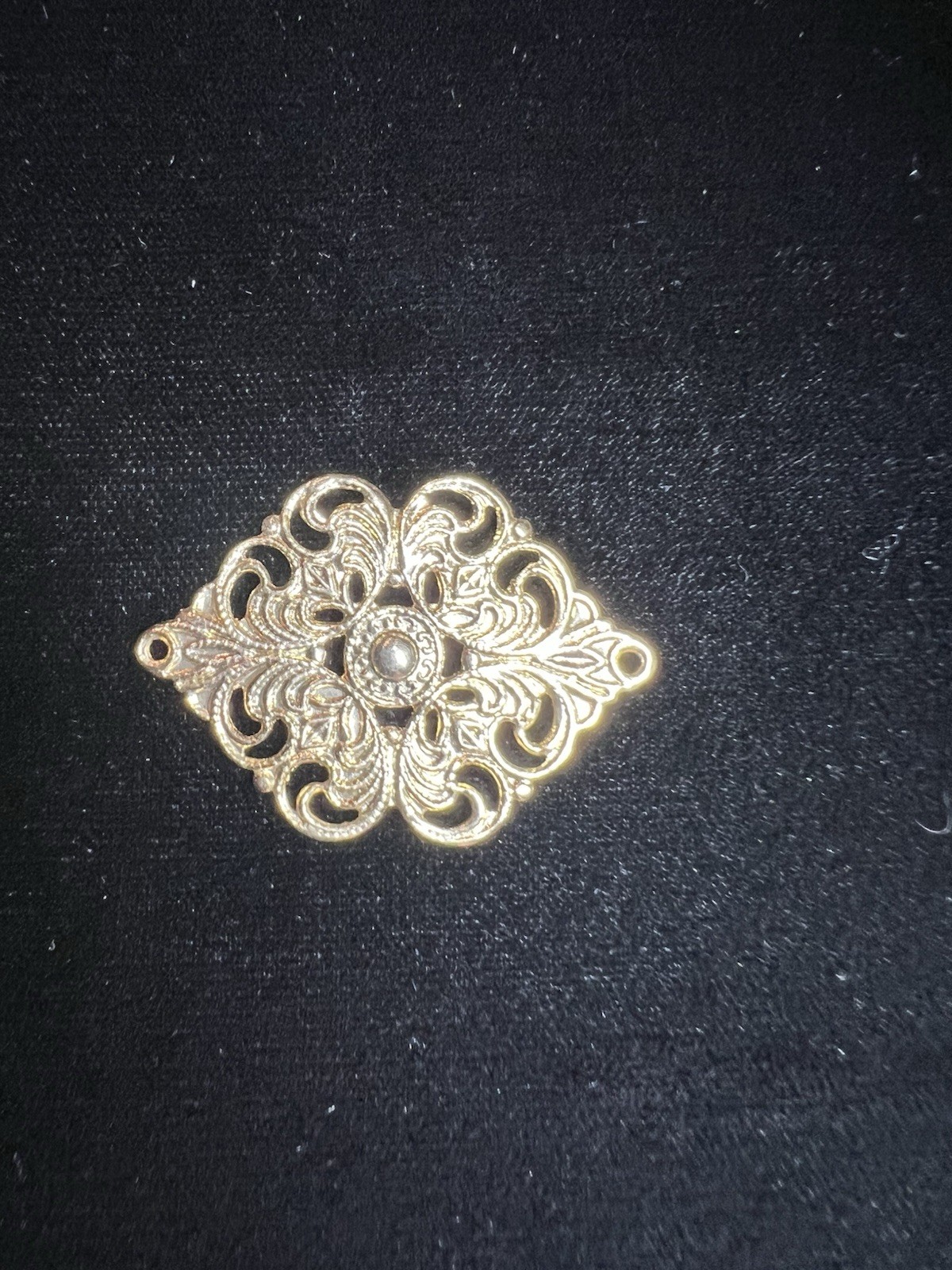 Vintage Filigree 22K Gold Plated Brass Stamping for Jewelry/Craft/Decoration NOS