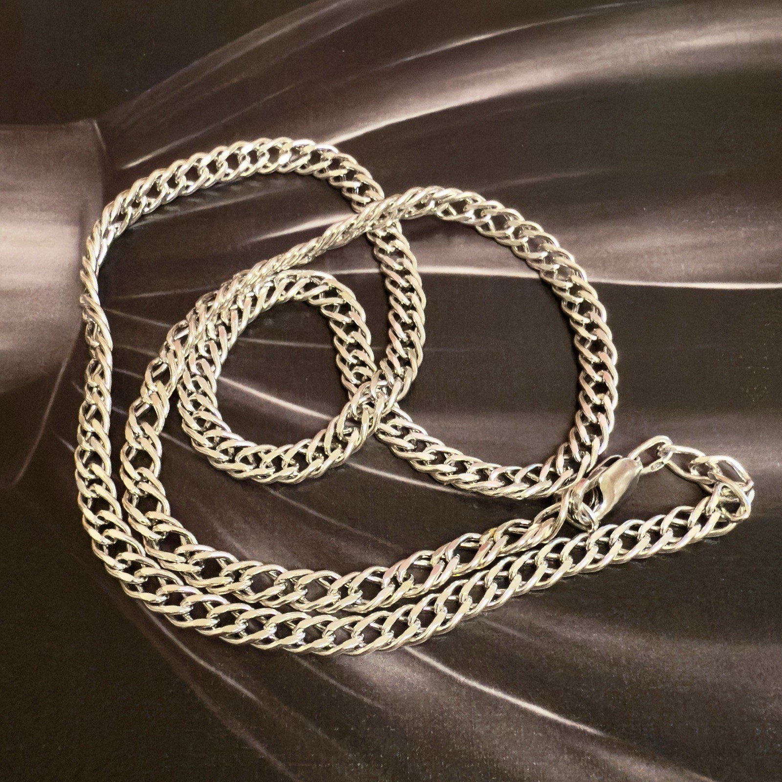 Designer 925 Sterling Silver Chain – 22.5″ – 57 cm – Vintage East European #1871