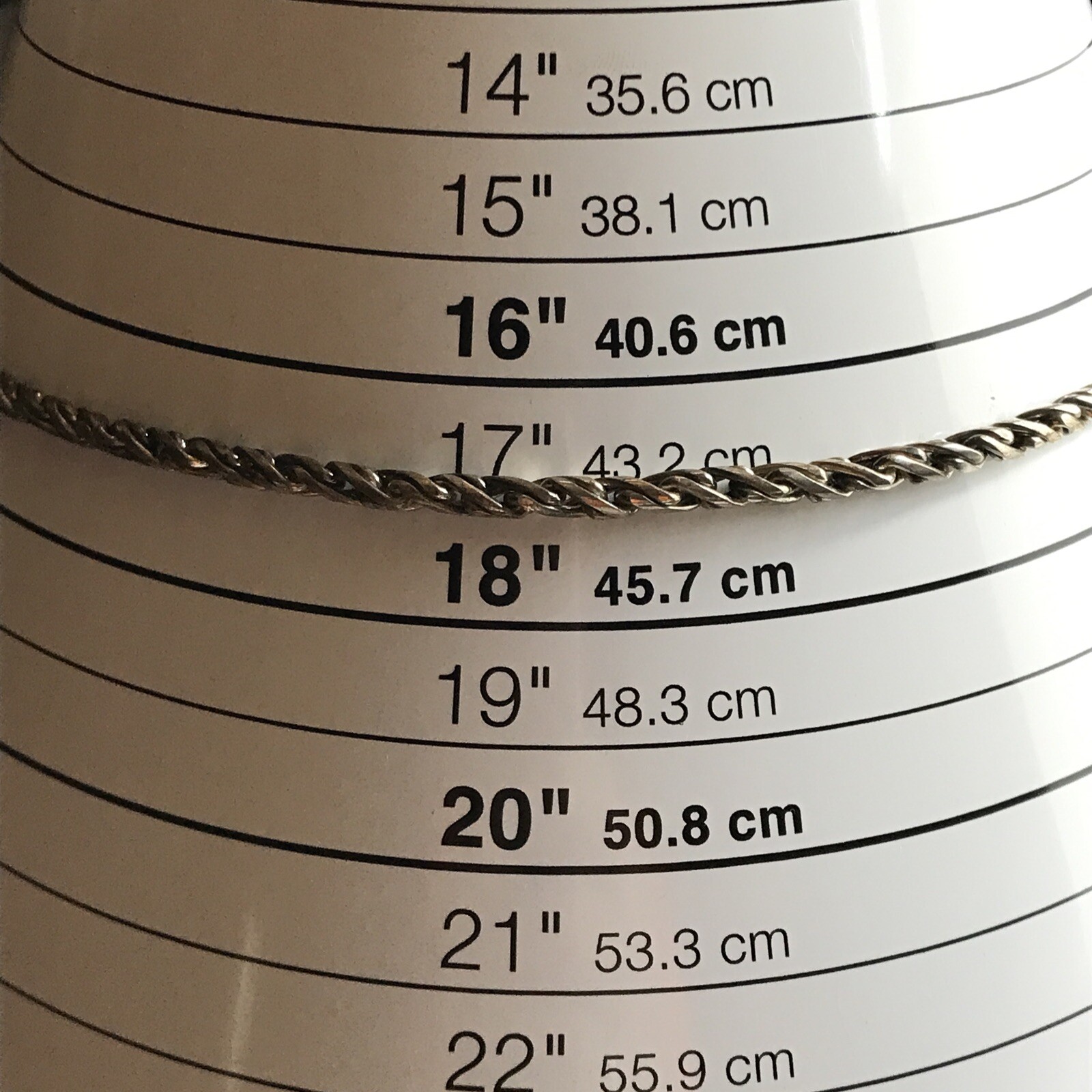 Vintage Sterling Silver Delicate Rope Chain Necklace 17-18″