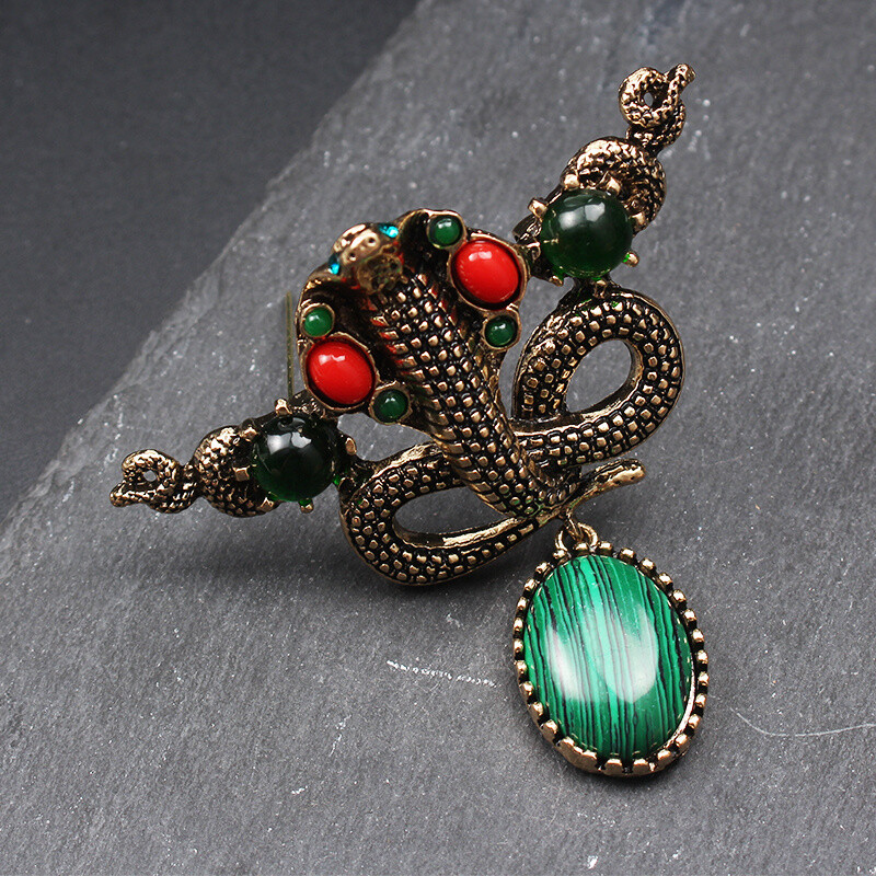 Retro Fashion Vintage Animal Series Snake Brooch AccessoriesJewelry Gift
