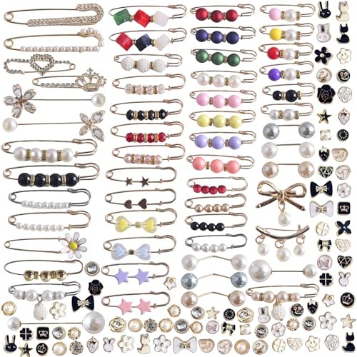 Charms for Socks 140pcs Brooches and Pins for Women Brooch Pins Button Pins