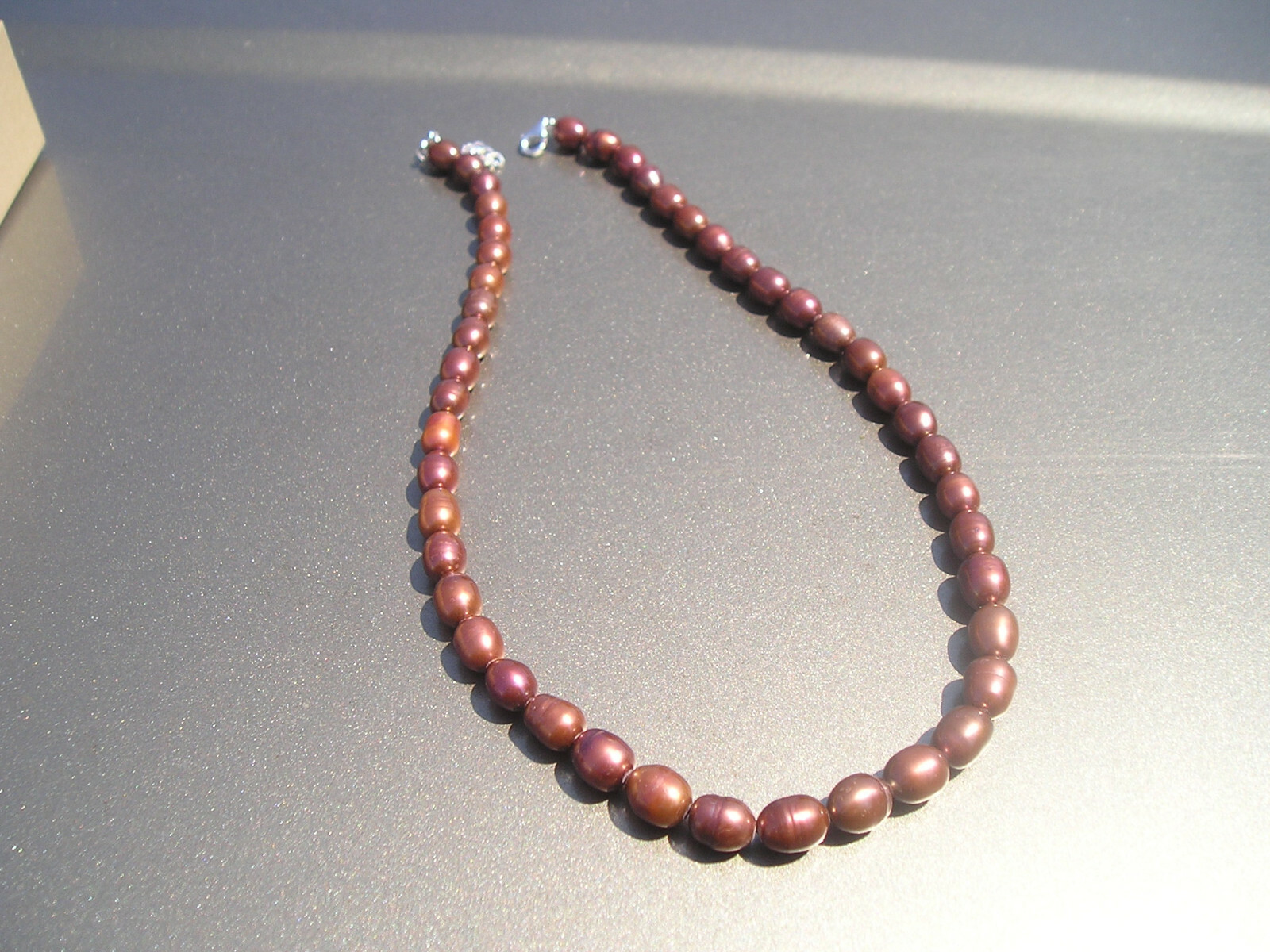 Pretty Brown Fresh Water Pearl Sterling 925 GSJ Necklace 20 1/4″