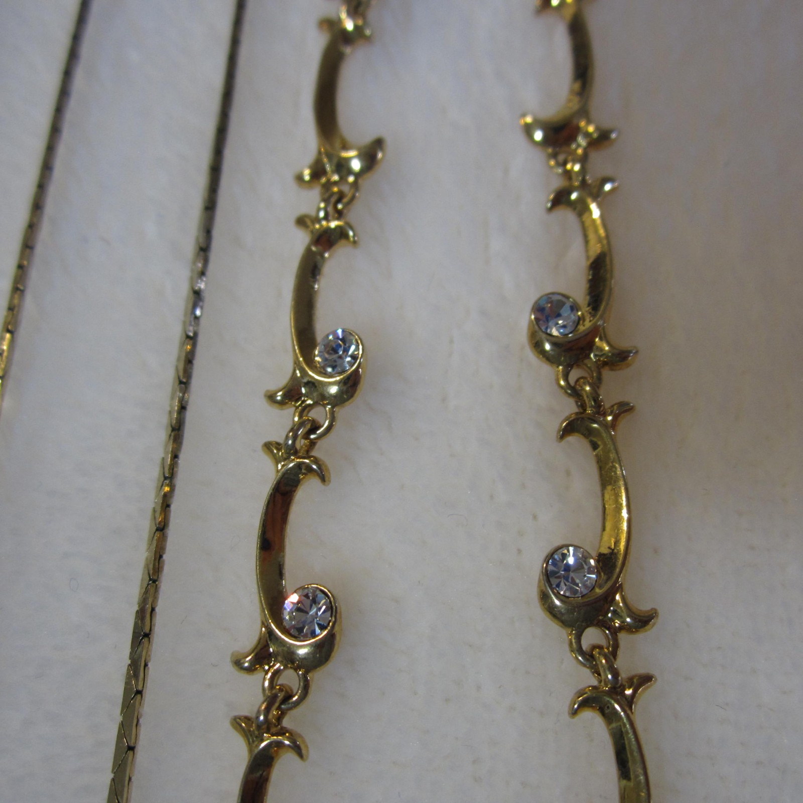 Lot of 4 Delicate Necklaces in Gold Tone, Park Lane, Loft Quality Rhinestones