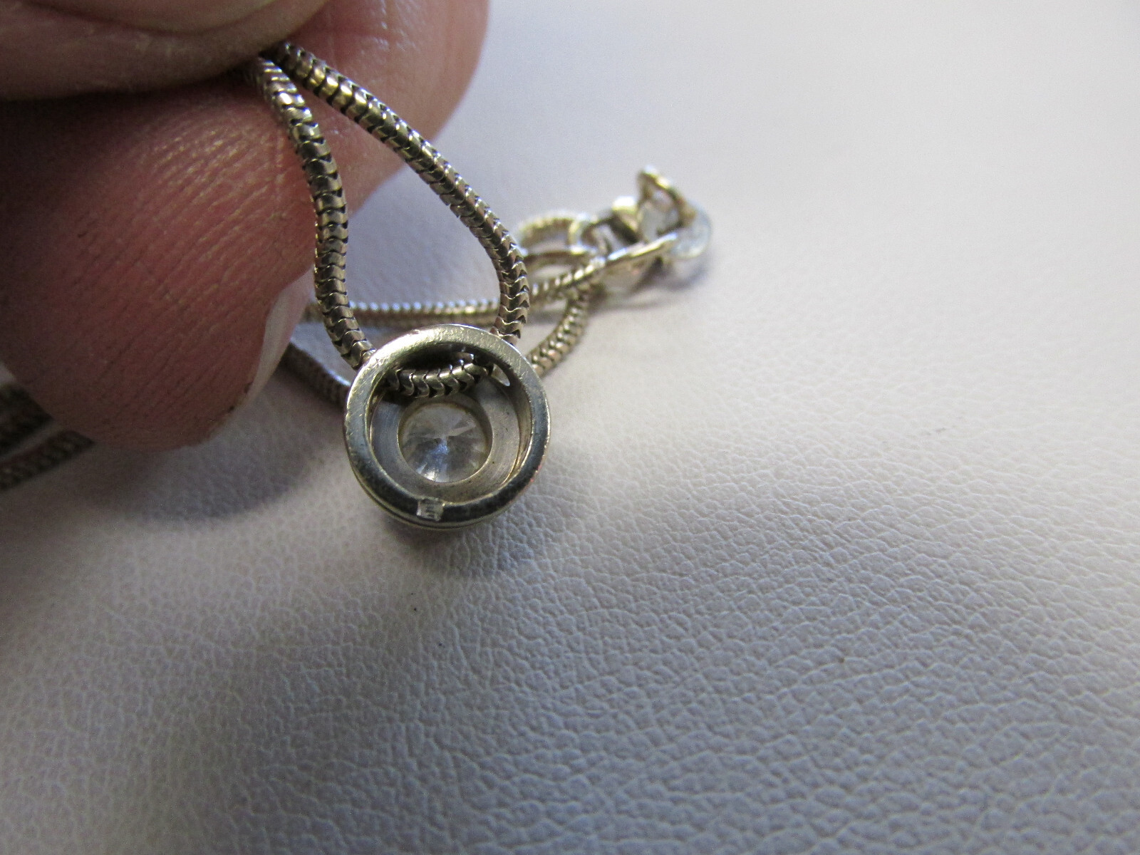 Stunning Solitaire Diamond Necklace VS1-G Snake Chain 19 in. .35 ct MAKE OFFER