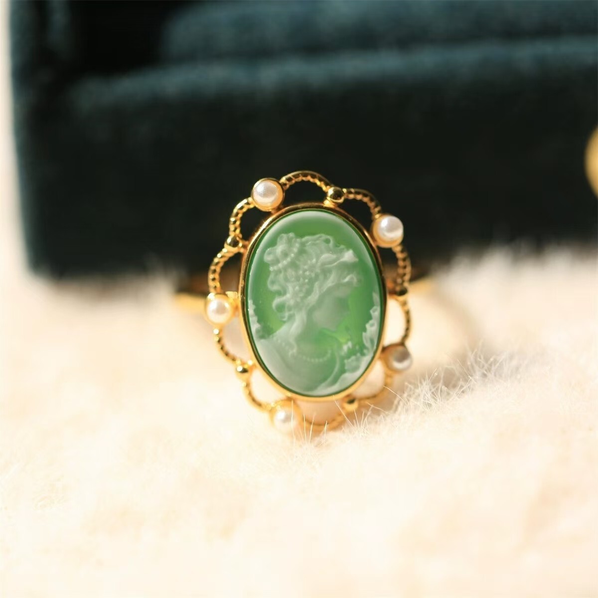 Antique Style Cameo Ring 925 Silver plated Vintage Ring Estate Jewelry Gift1