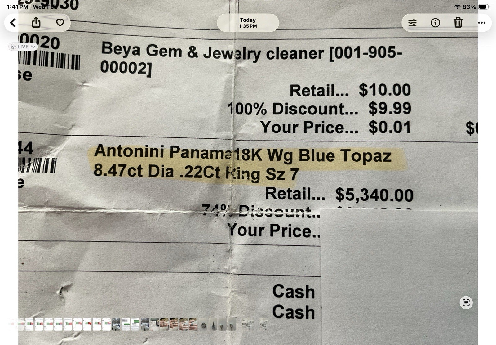 Antonini Panama Double Blue Topaz / 18K WG