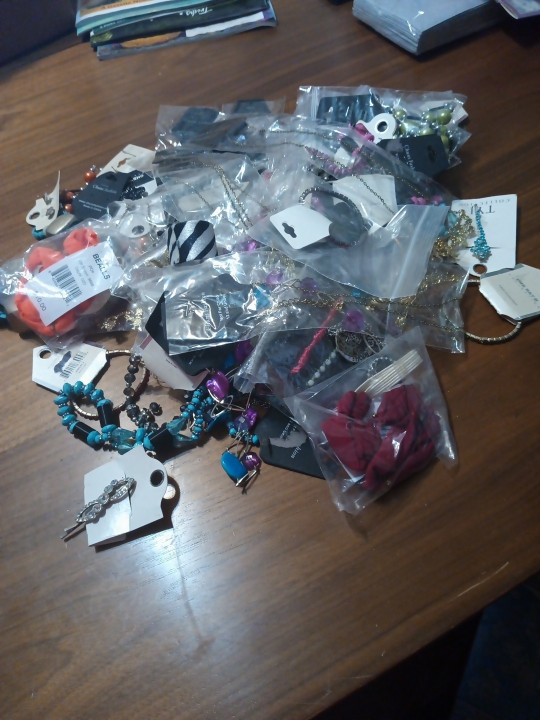 3 LB LOT Of New Costume Jewelry Mixed Most Still Have Tags Some Are Priced