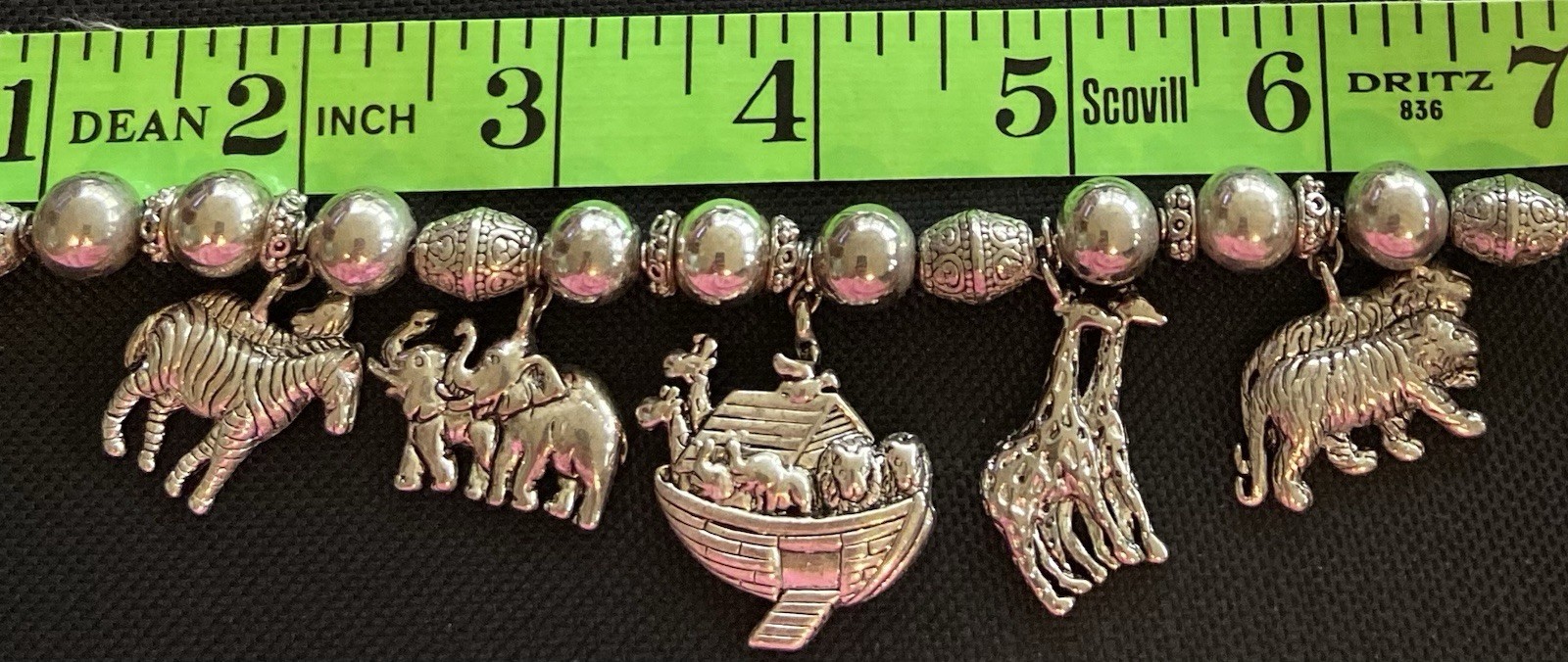 Charm Bracelet-Noah’s Ark Theme -Silver toggle Closure 7.5”