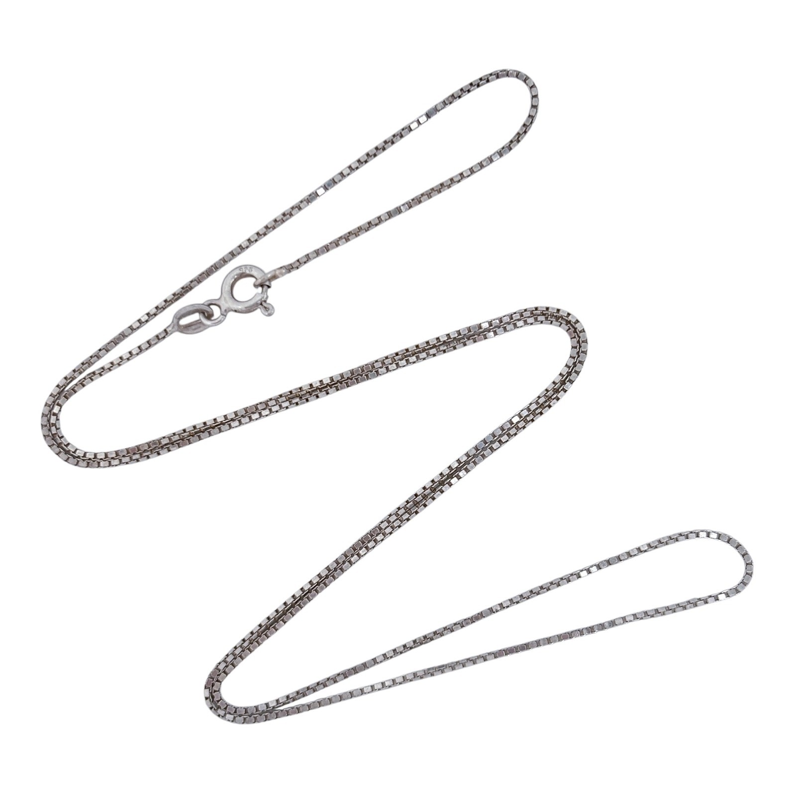 Vintage Italian Sterling Silver 925 | Box Link Chain Necklace | 18″