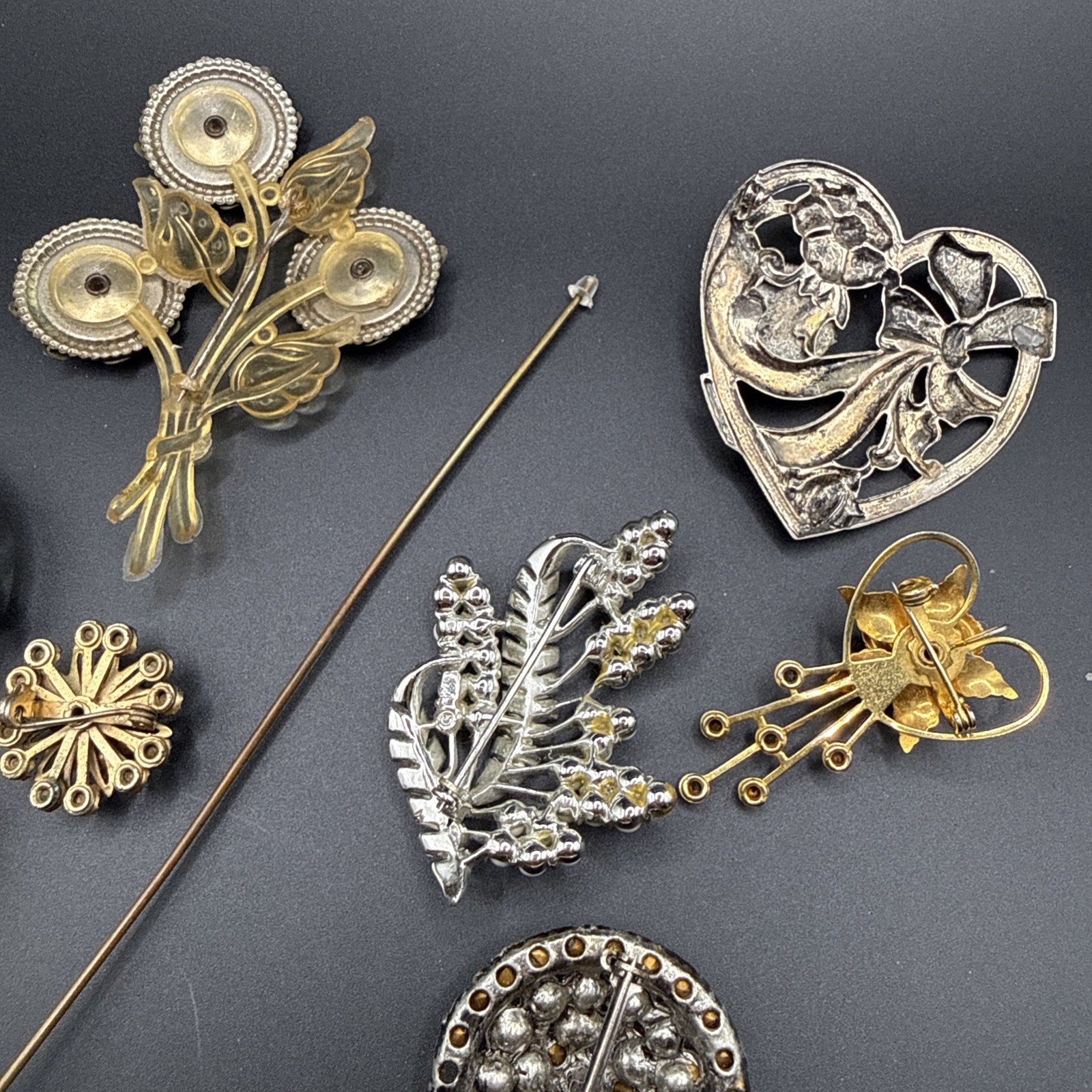 Vintage Brooch Lot For Repair Coro Unsigned Antique