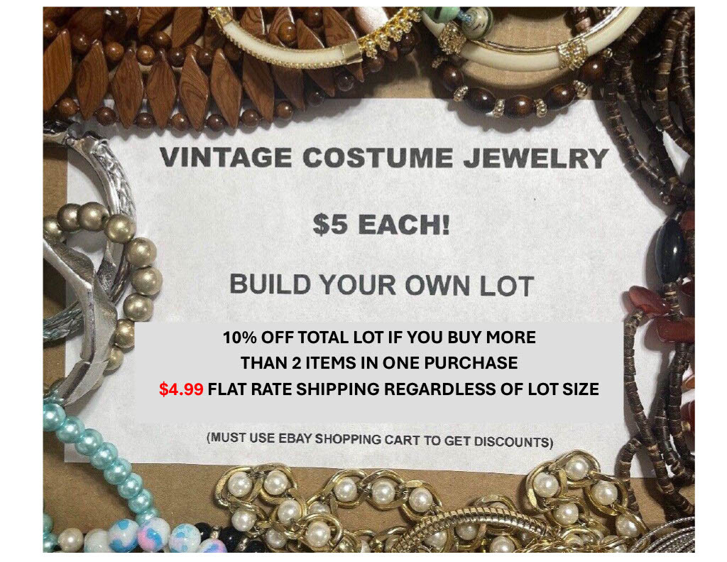 CHOOSE YOUR LOT JEWELRY VINTAGE MCM ESTATE RHINESTONE $1 AND UP 10% OFF MORE