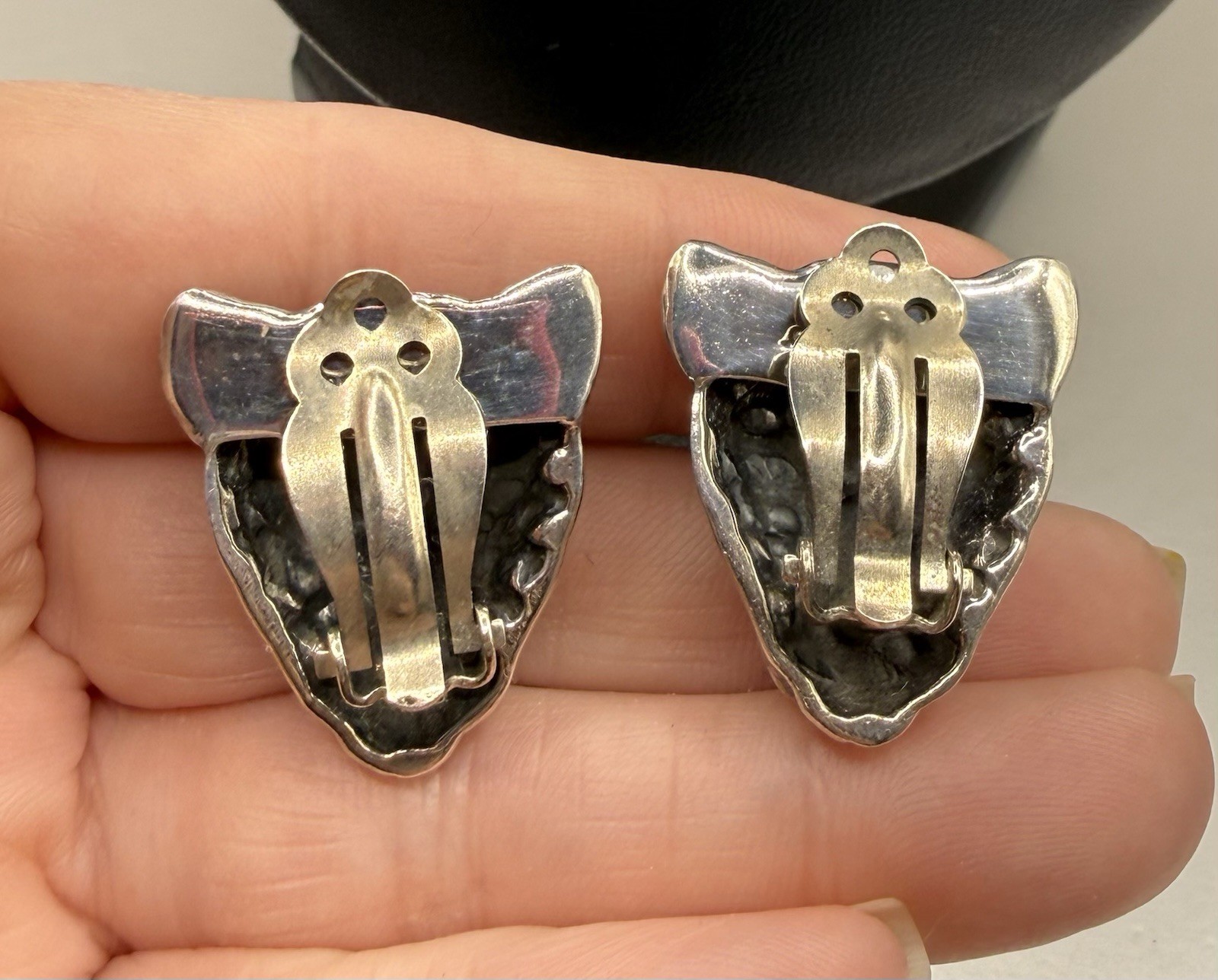 Dian Malouf Sterling Silver 925 & 14k Gold Leopard Head Clip on Earrings