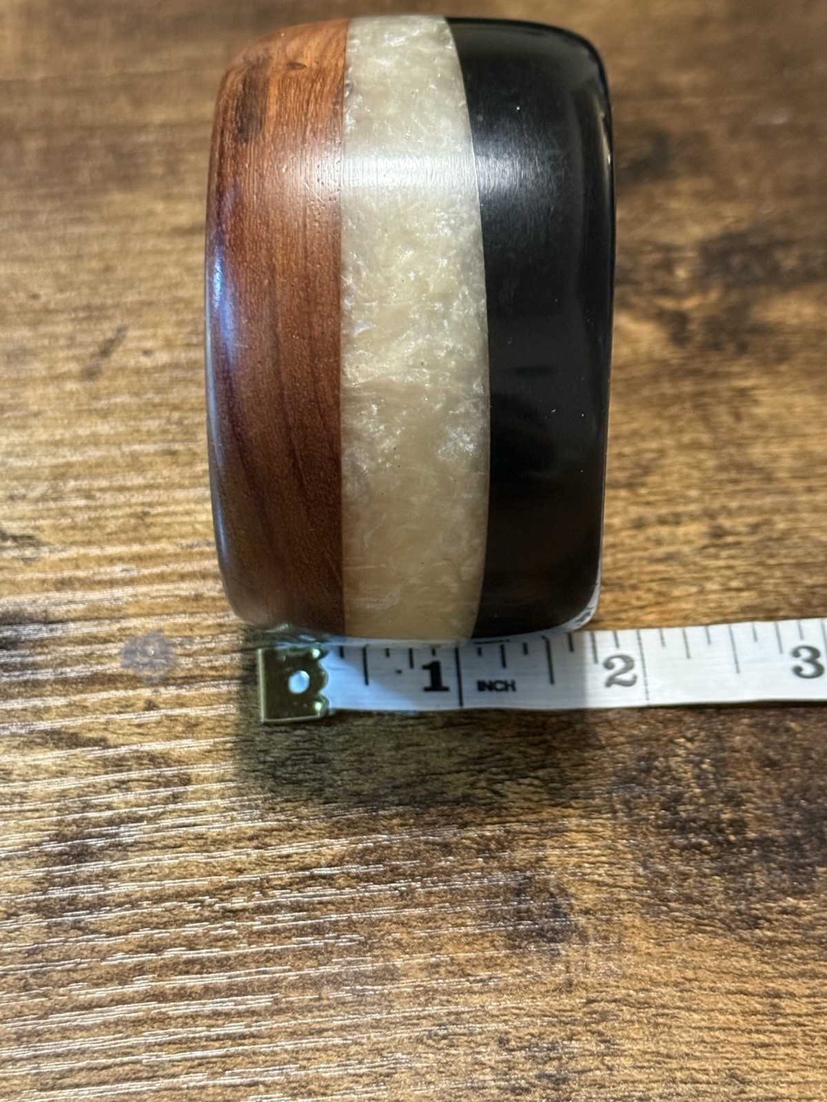 Vintage Lucite And Wood Bangle Bracelet
