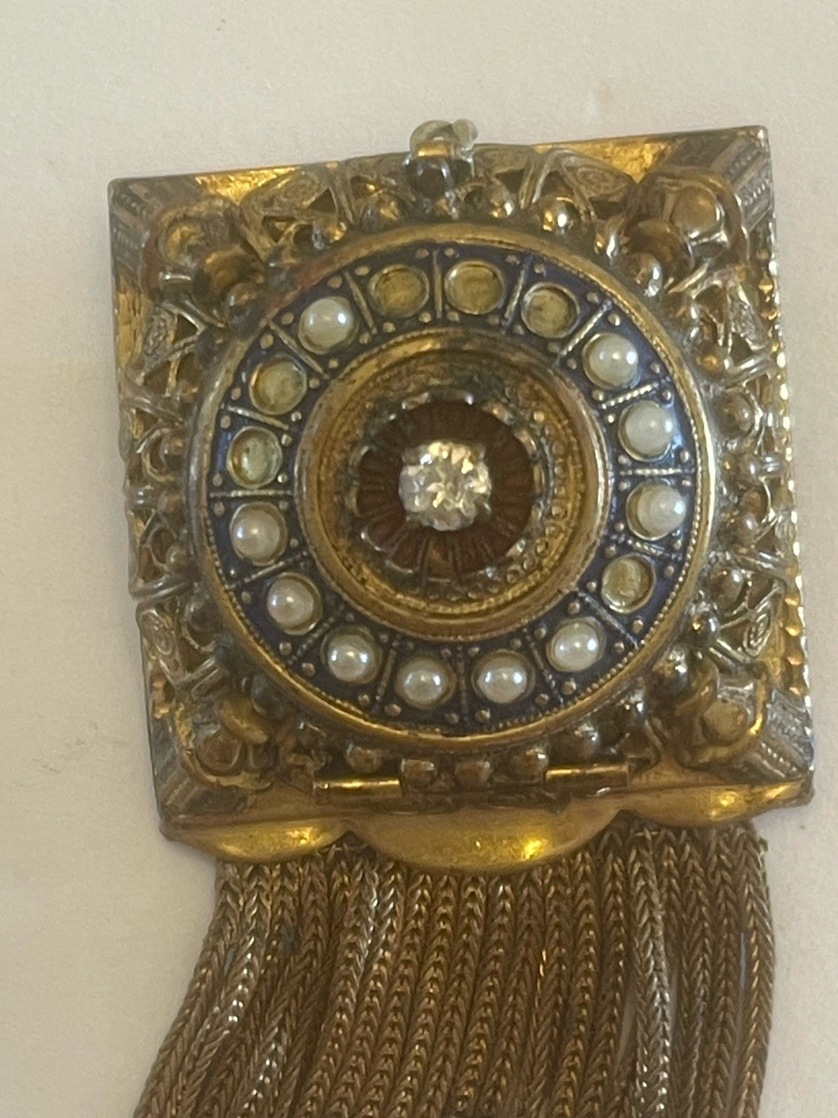 Vintage Walter Lampl Manual Watch Brooch Gold Tone (Filled?) Works/ Keeps Time