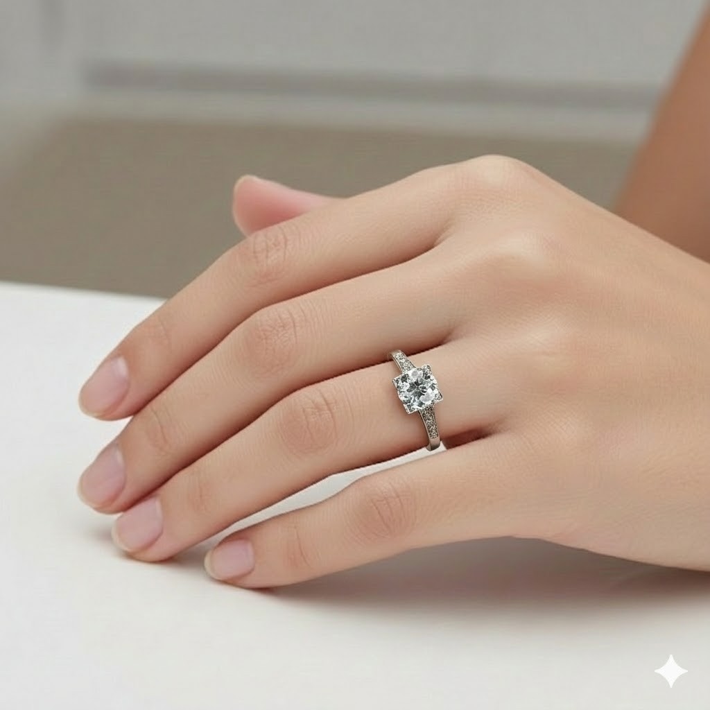 Platinum Vintage Filigree Engagement Ring 0.78ct. Natural Euro Cut Round Diamond