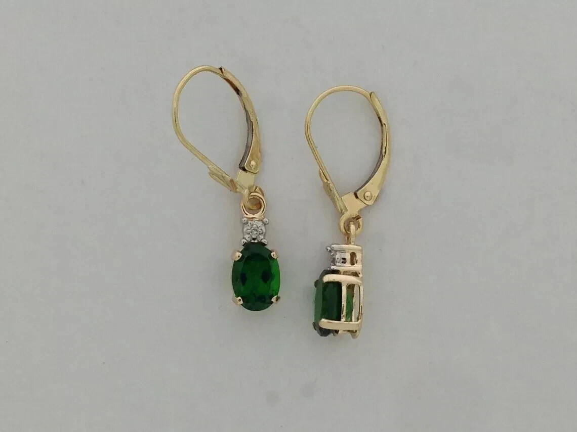 Art Deco Lab Created Diamond Woman Special Gift Earring 14K Yellow Gold Finish