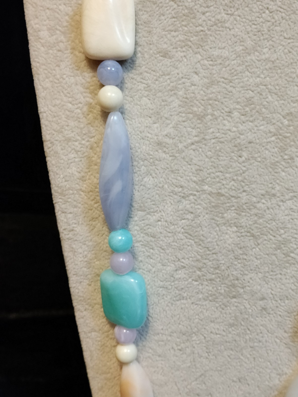 Vintage Soft Pastels Acrylic Multi Shaped Beaded Necklace