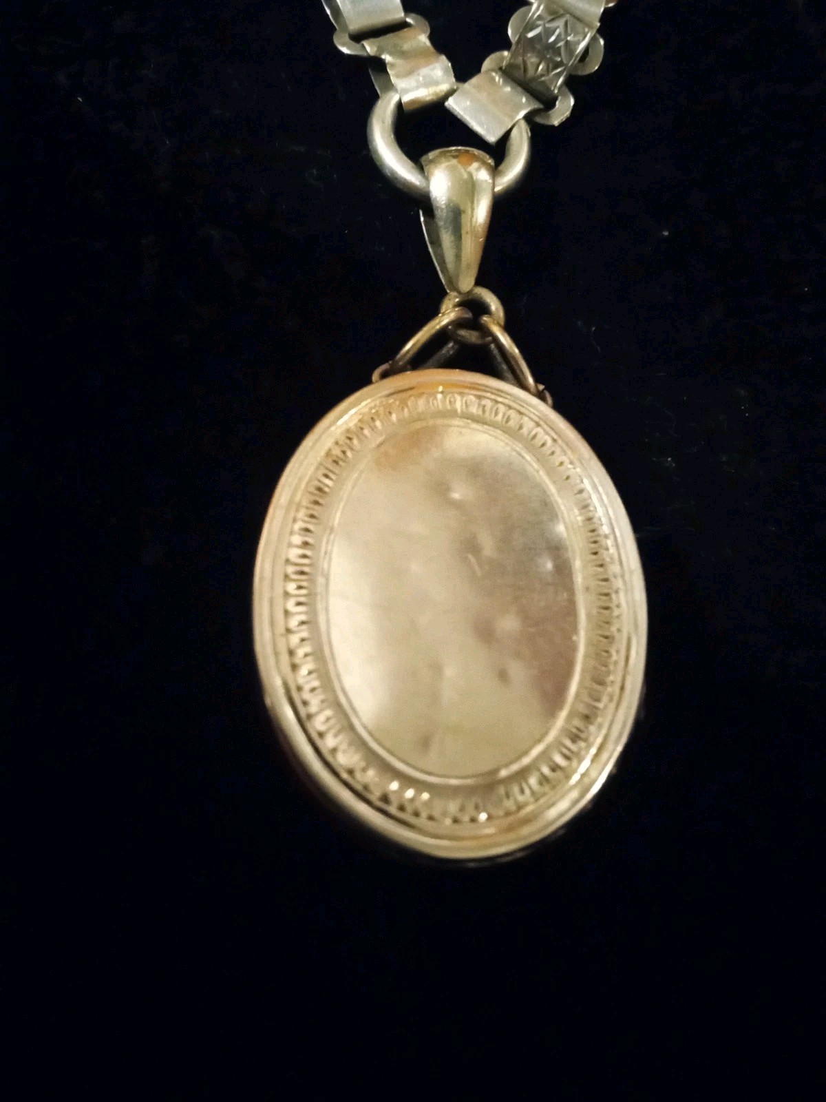Antique Victorian LOCKET Book Chain Necklace Sterling Silver 39.3 Grams