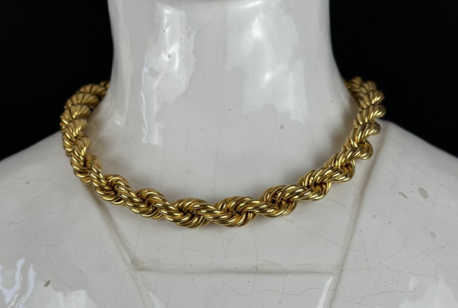 Gay Boyer Thick Retro Rapper Style Gold Finished Costume Jewelry Rope Necklace