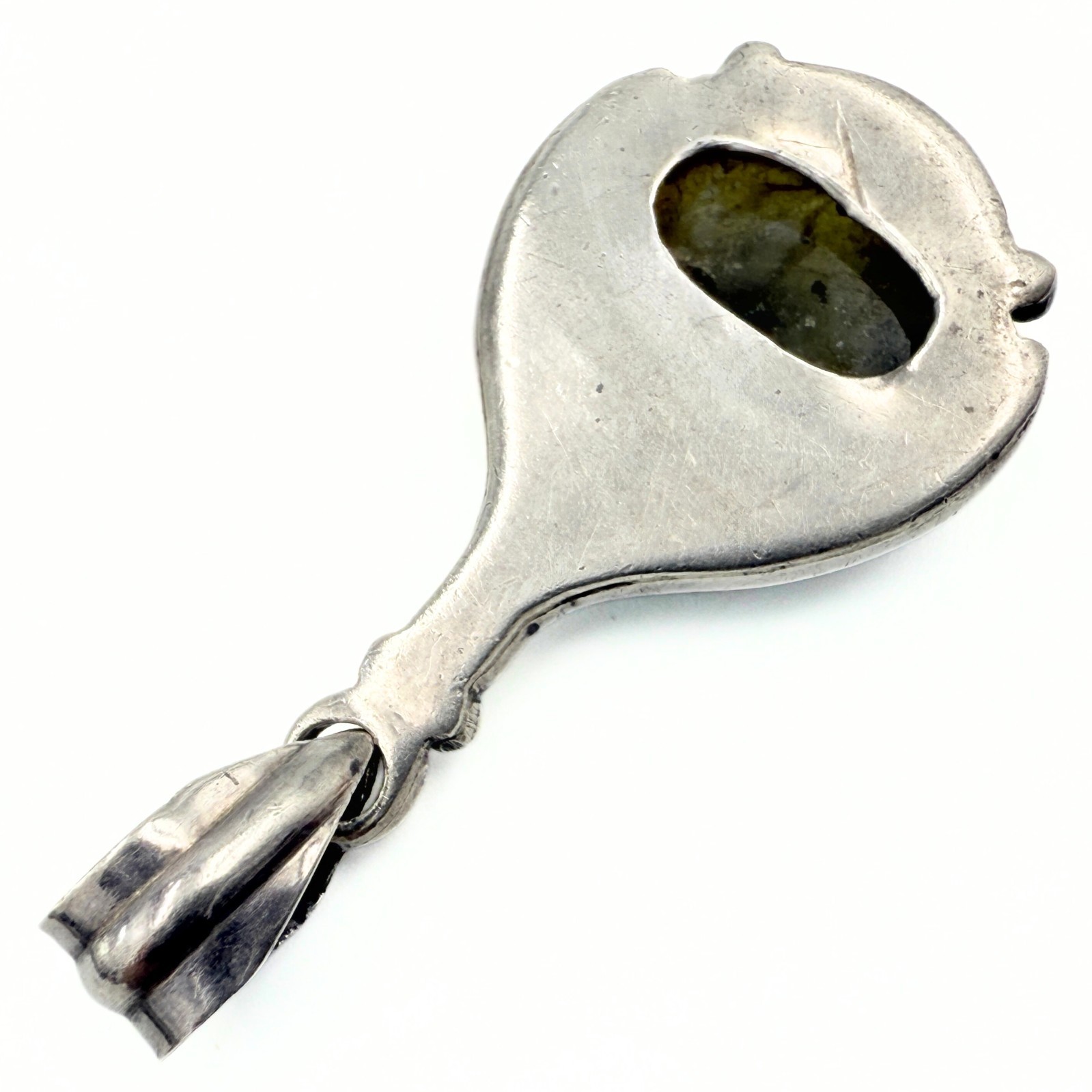 Amazing Marked Sterling Silver Shadow Box Labradorite Pendant