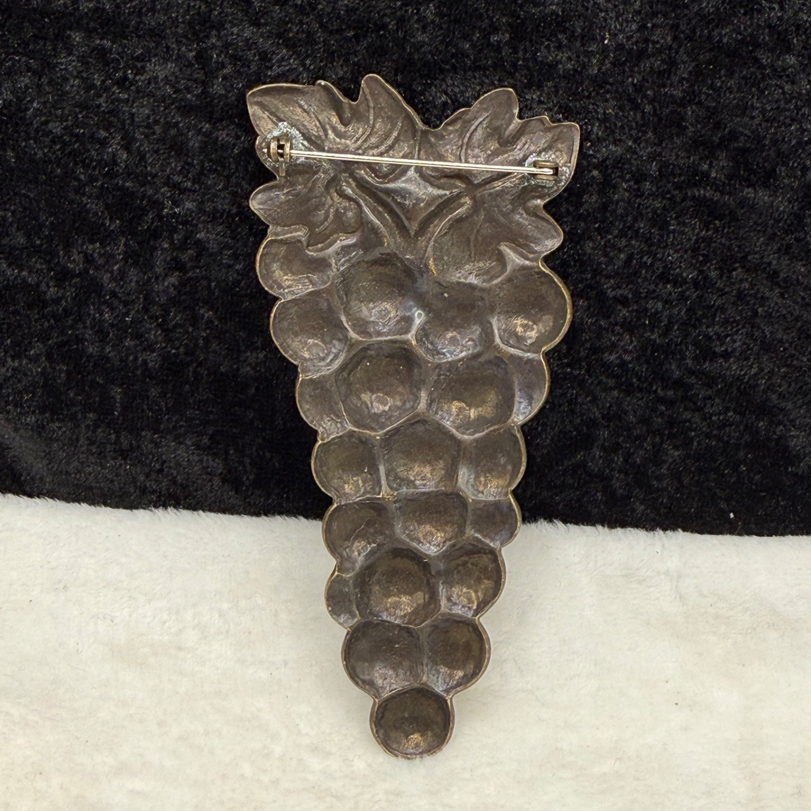 Vintage Brass Grape Cluster Brooch