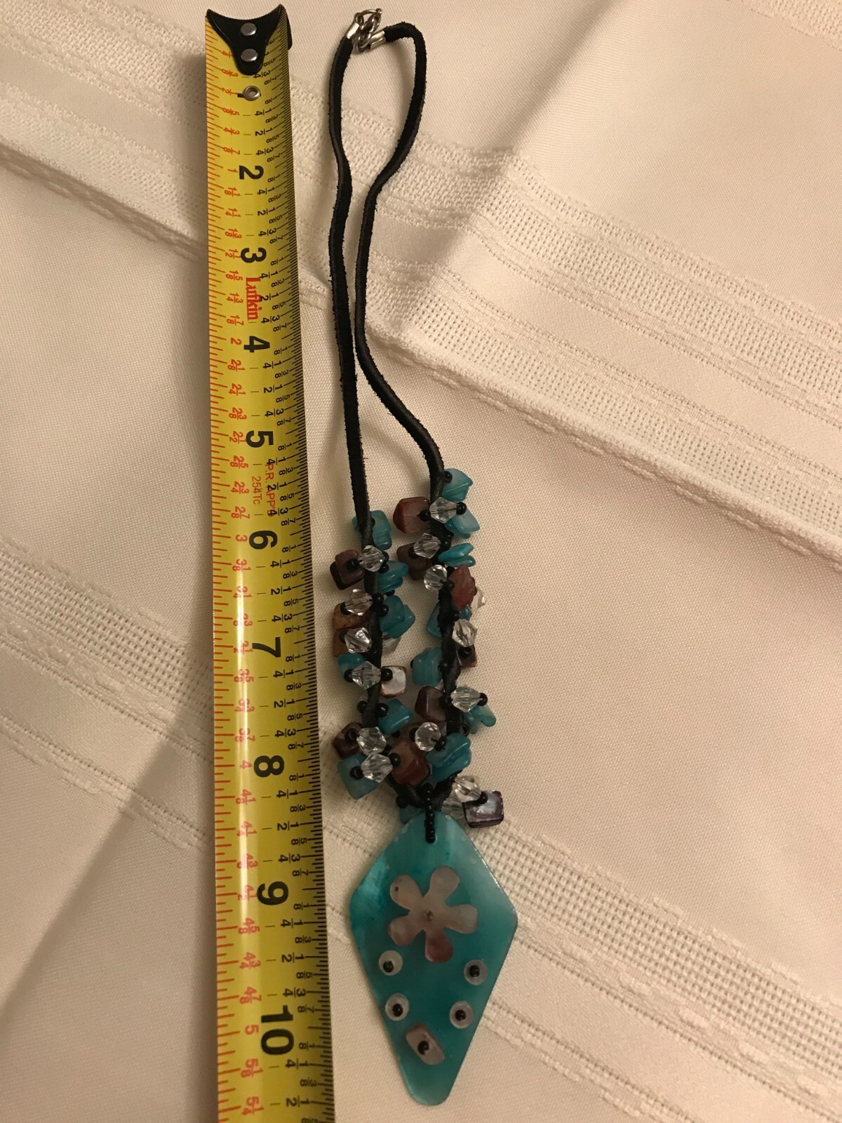 Vintage Craftsman Style Beaded Necklace Approximately 11 1/2 Inches Long