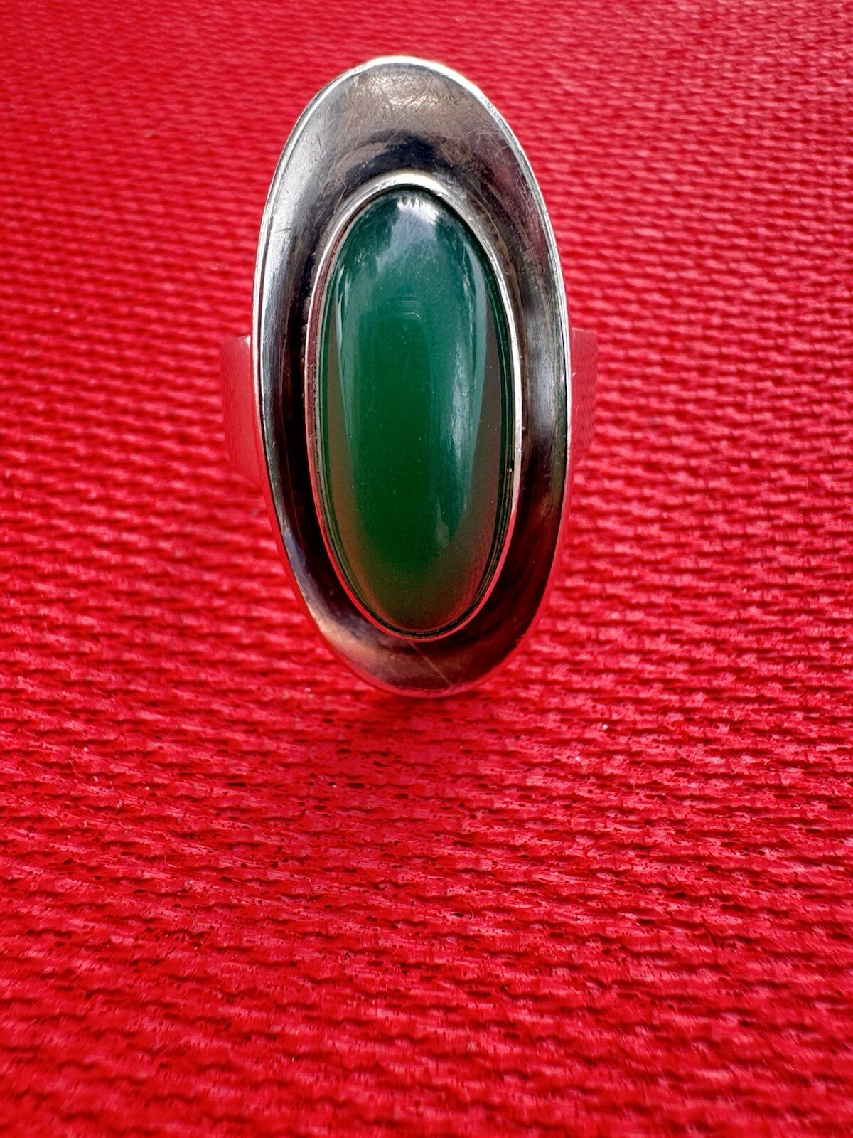 Stunning Niels Erik N.E. FROM Denmark Sterling Silver & Chrysoprase Ring