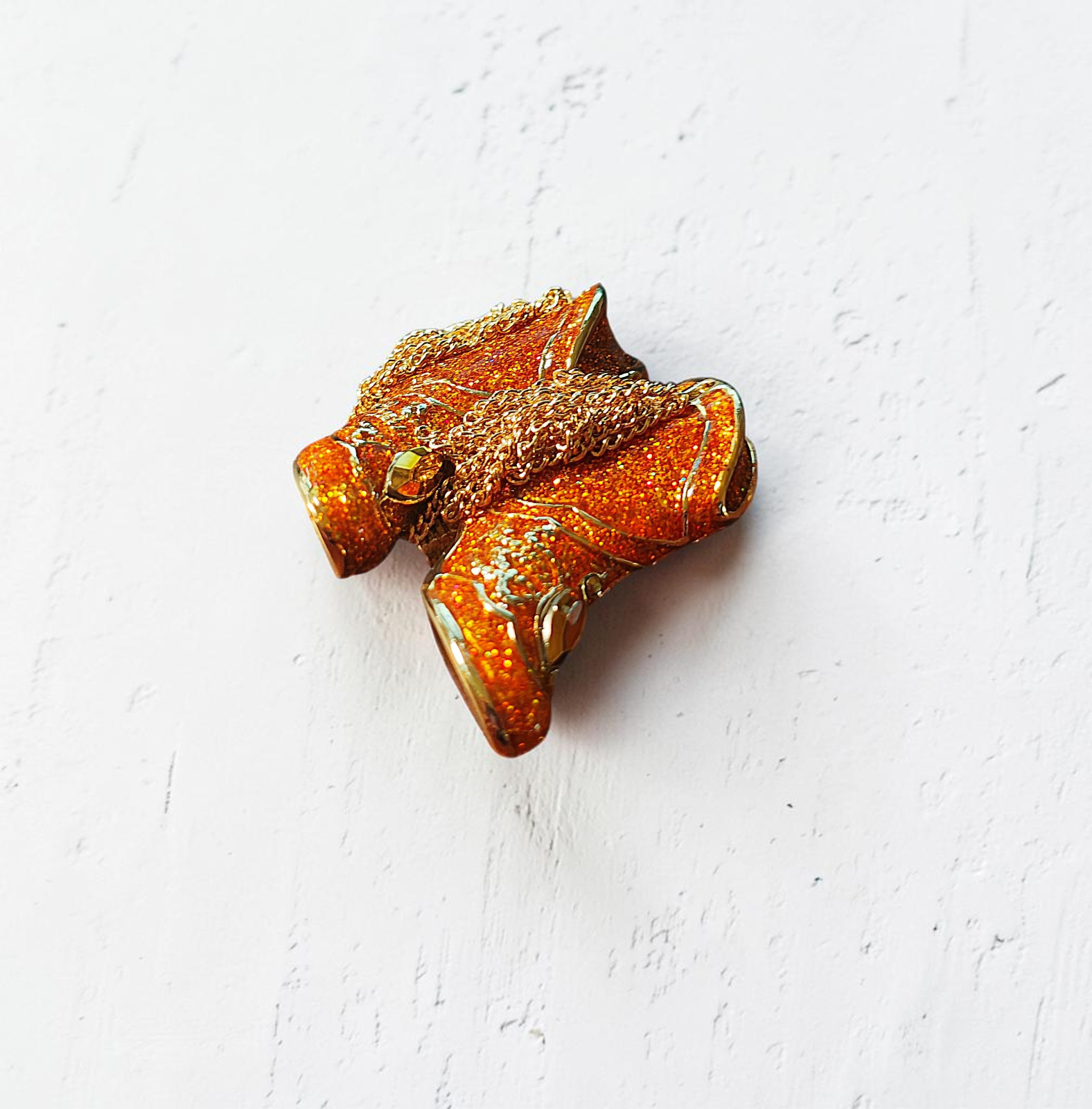 Vintage Napier Gold Tone Cowboy Boots Enamel Pin Brooch, Western Jewelry Gift