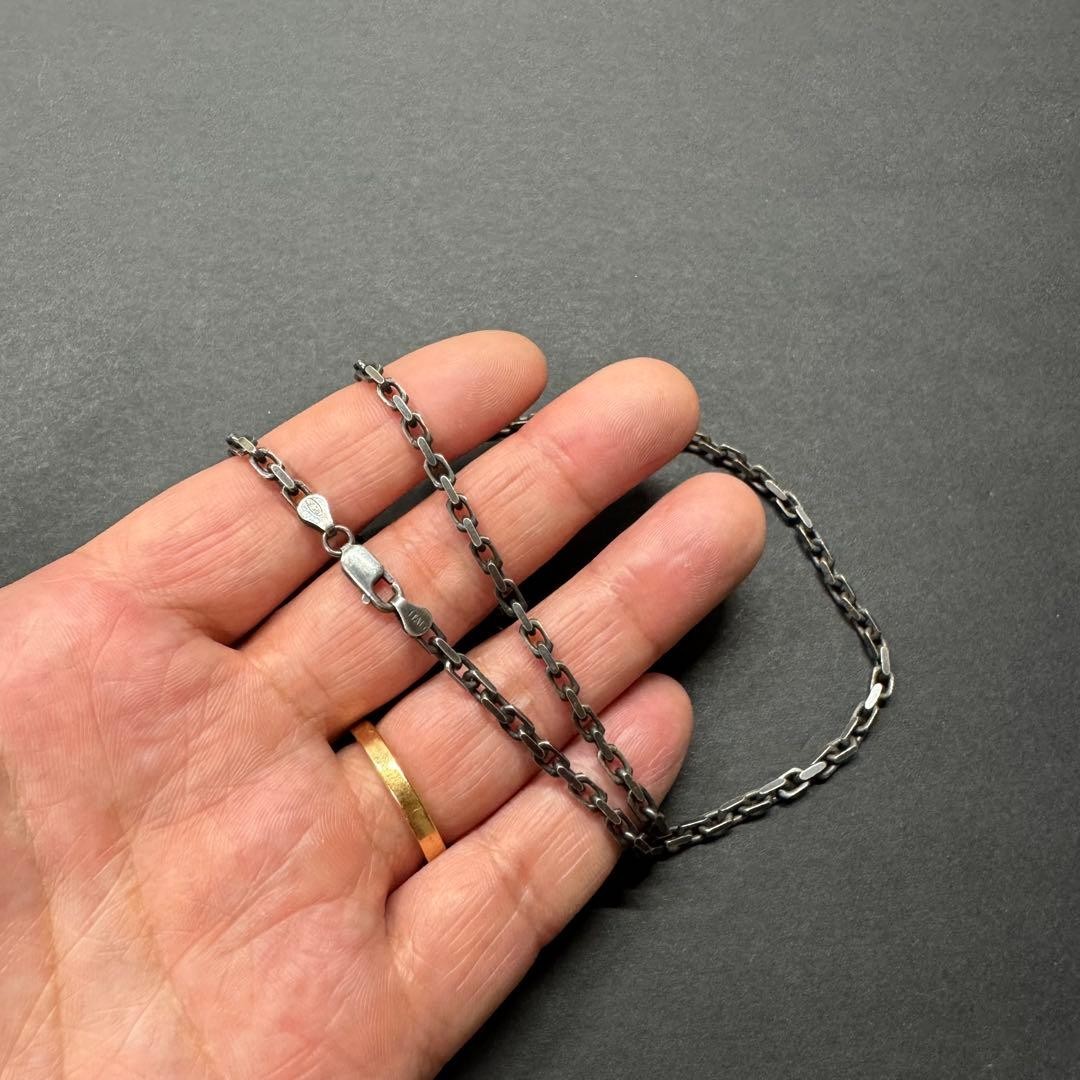 Silver 45cm Thick Square Chain Necklace 14g