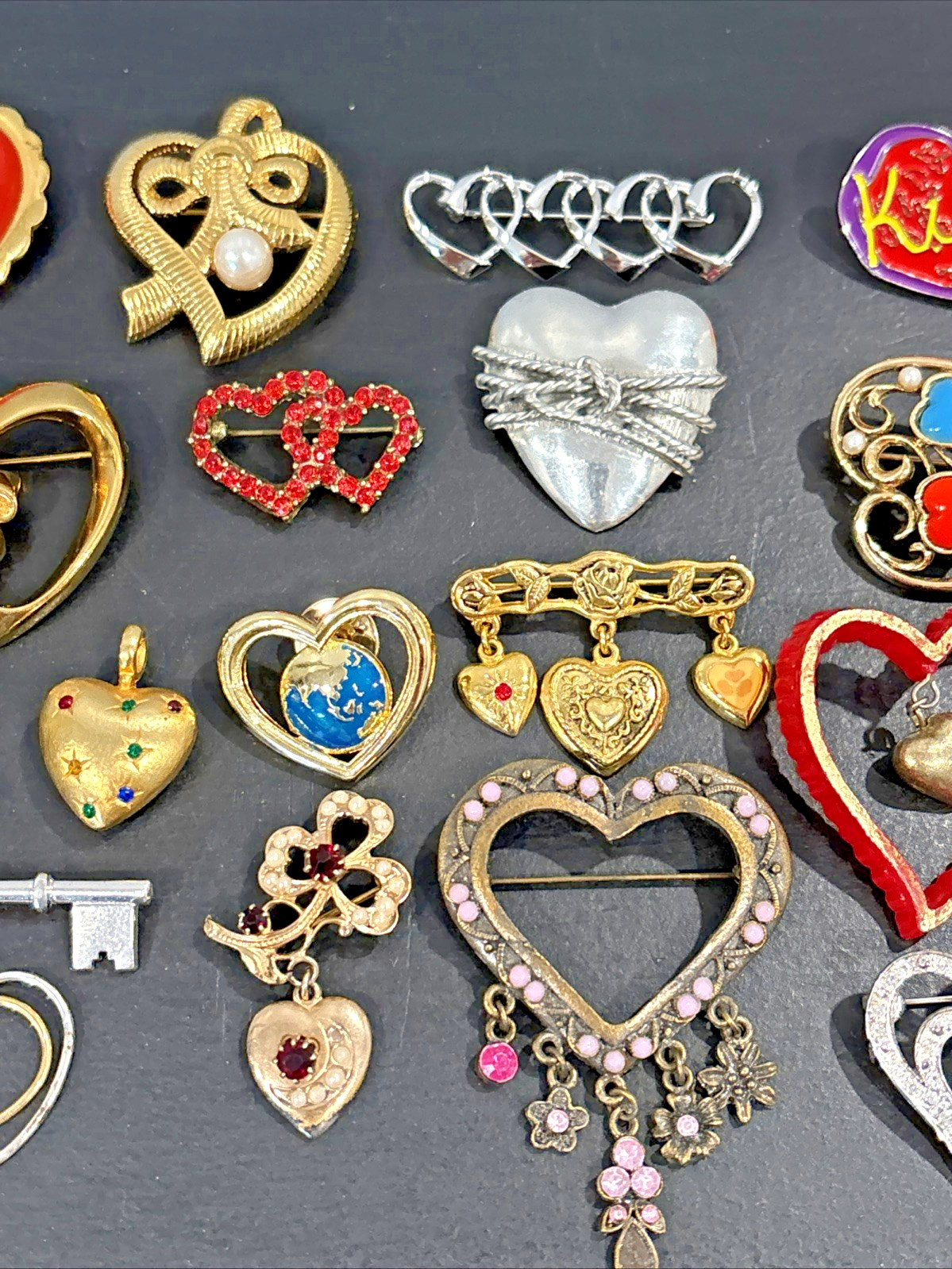 Lot 42 Vintage Now Pin Heart Hearts LC Sarah Coventry Avon Anne Klein ONLY $2