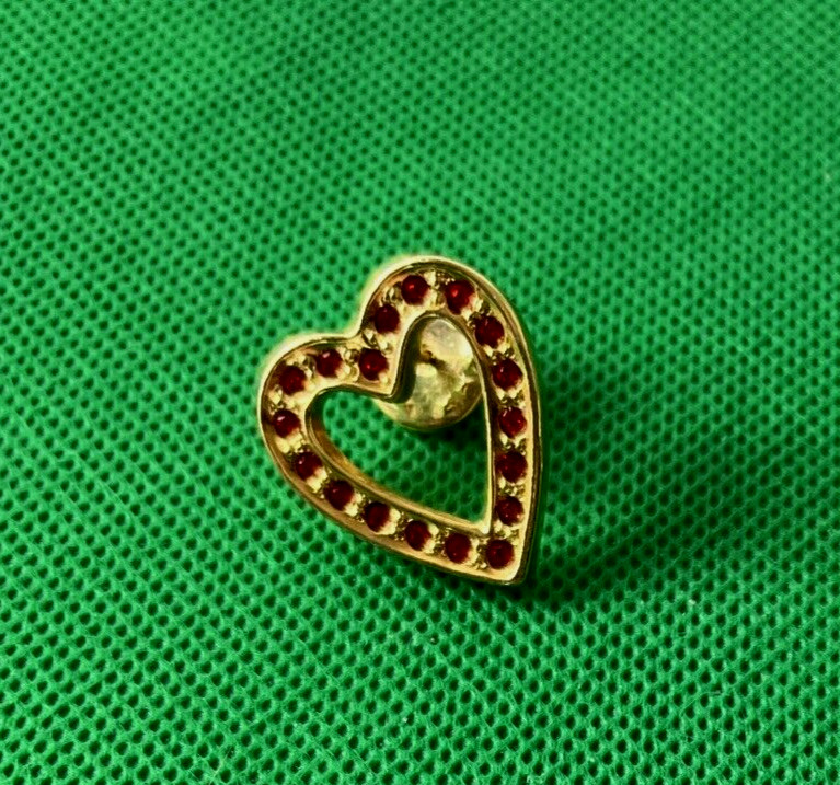 3 Vtg Avon Gold Tone Pins 2 Hearts 1 Wheelbarrow Enameled Gardner Of Love Hearts
