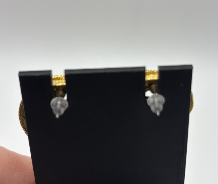 Vintage Gilted Goldtone Rope Knot Post Back Earrings Heavy Quality Unsigned