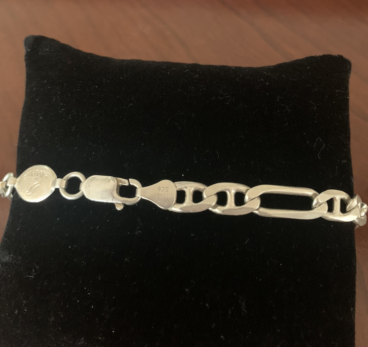 Heavy Link Chain Bracelet Italy 925 Sterling Silver 8”, 12.7g Italy
