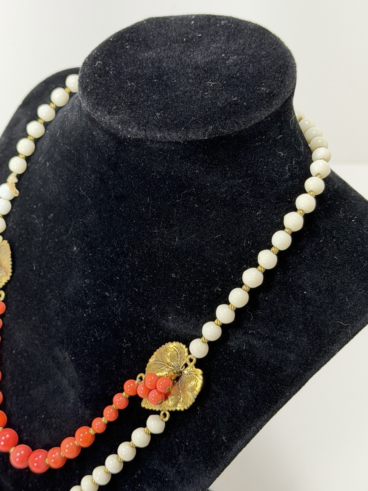 Stunning Antique Natural White & Pink Coral 18” Necklace 34g