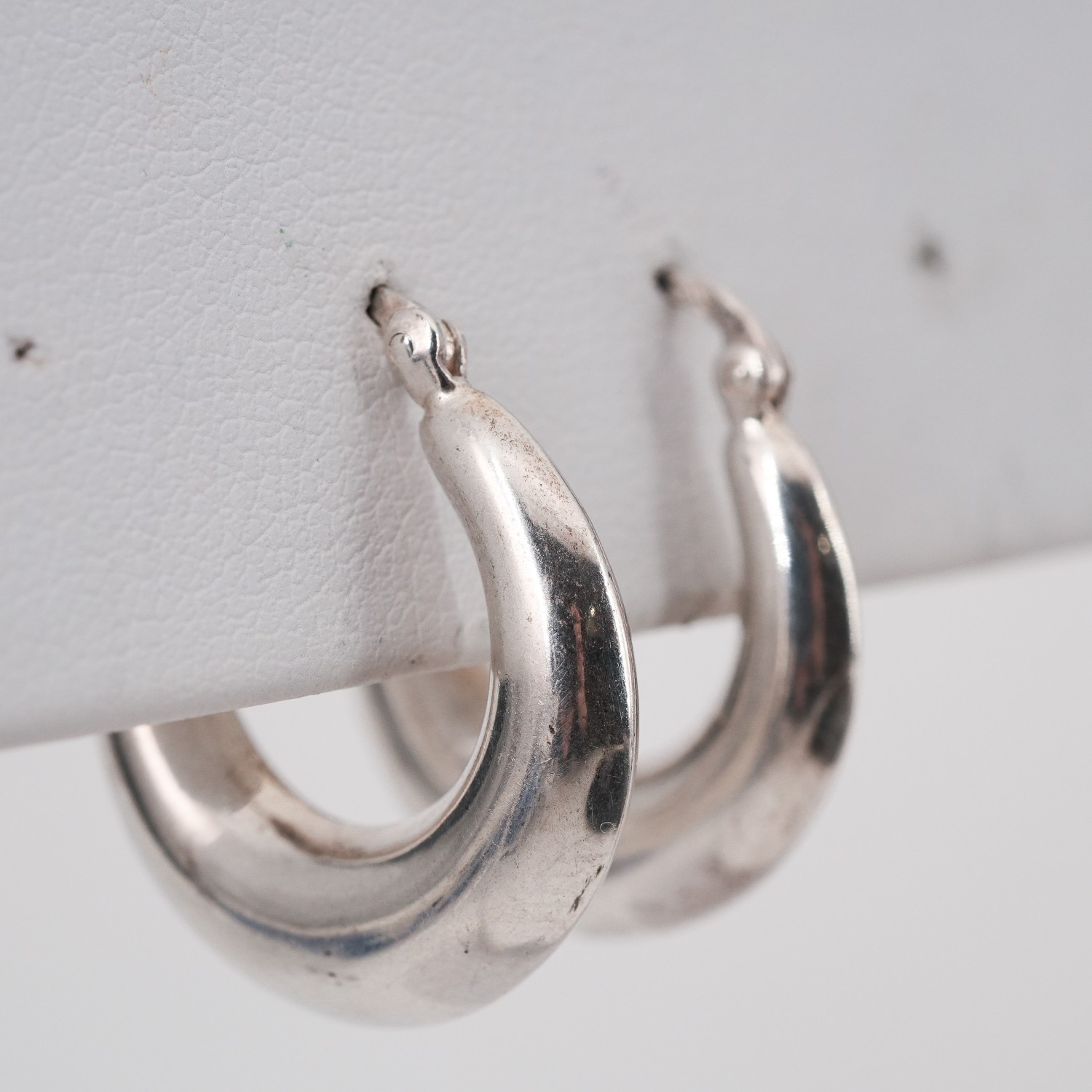 3.7g Pranda Design Sterling Silver Vintage 3/4in Smooth Hoop Earrings Leverback