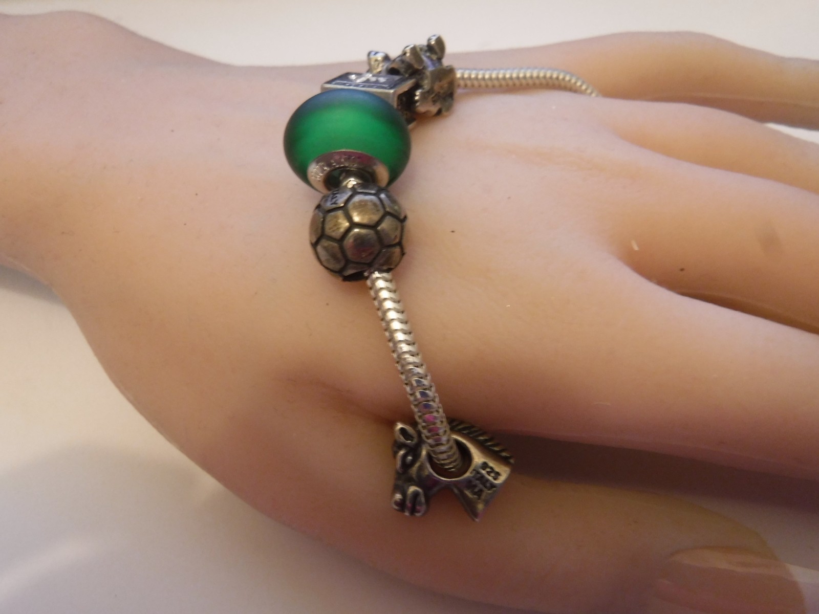 Michael Anthony MA Sterling Slide Charm Bracelet 5 Italy 925 MA Charms 7.5″