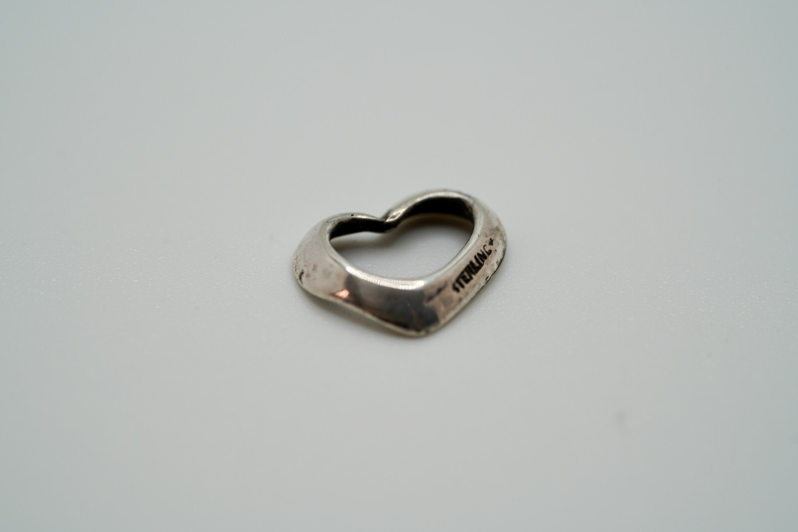 Vintage Sterling Silver Heart Necklace Pendant 1.2cm P1