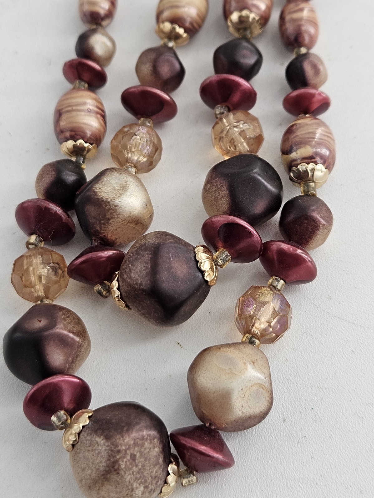 Vintage Estate Multi Strand Beaded Necklace Lot Mixed Materials And Styles