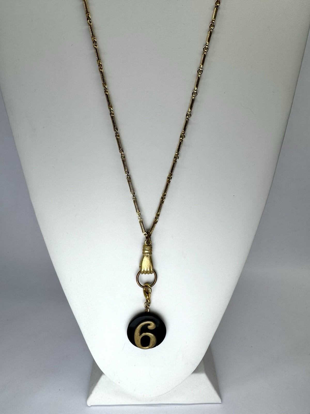 MAXIMAL ART by John Wind Hand Pendant Number “6” Vintage Necklace Jewelry N151
