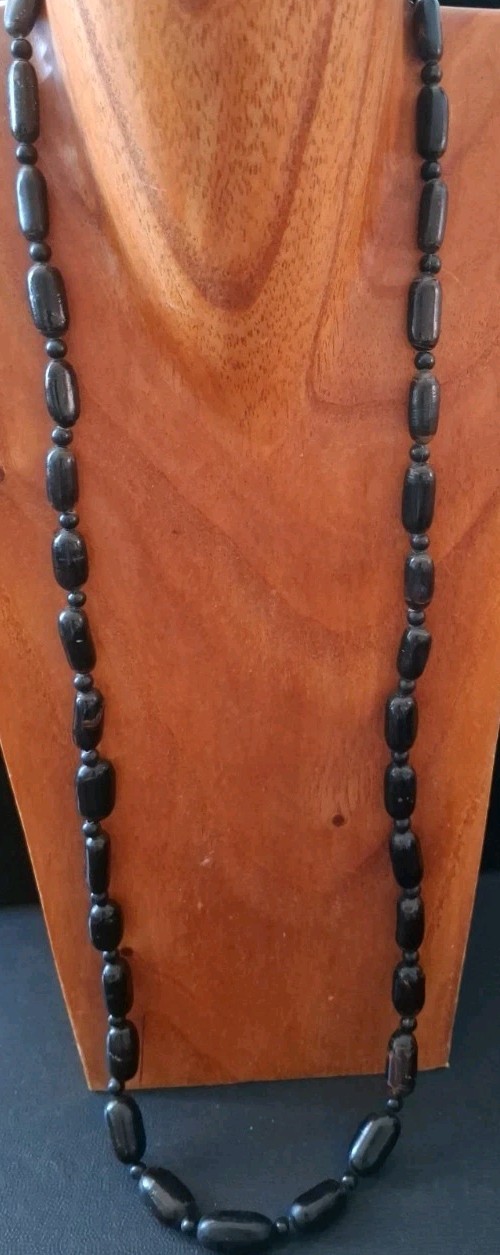 Real Vintage Hawaiian Natural Black Coral Bead Necklace no clasp approx. 30 “