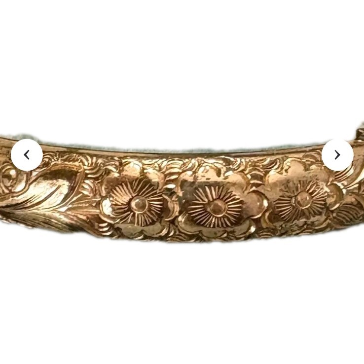 Vntg Carl Art 1/20 12K GF Floral Bangle Bracelet – Incomplete Clasp Mechanism