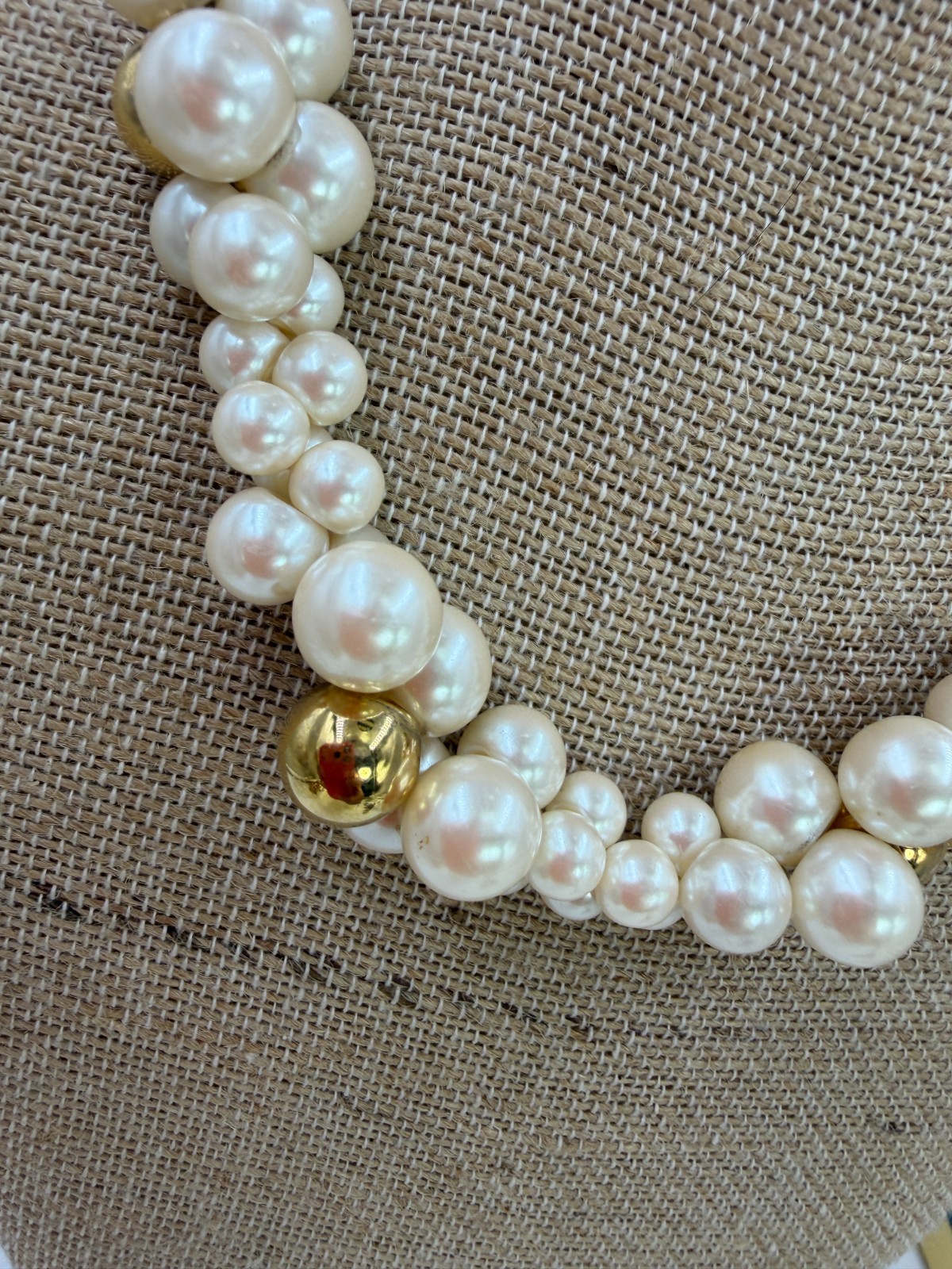 Vintage Necklace Trifari Popcorn Simulated Pearl Bubble Bead Statememnt 18 in