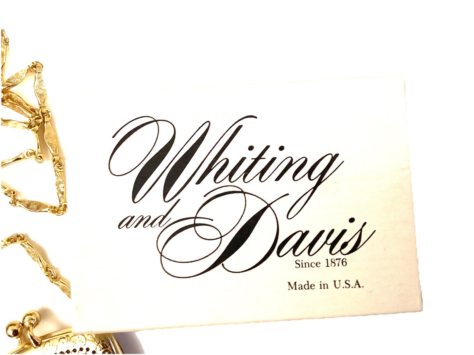 Vintage Gold Tone Mesh Chatelaine Purse Necklace Whiting Davis Pursette 1960s