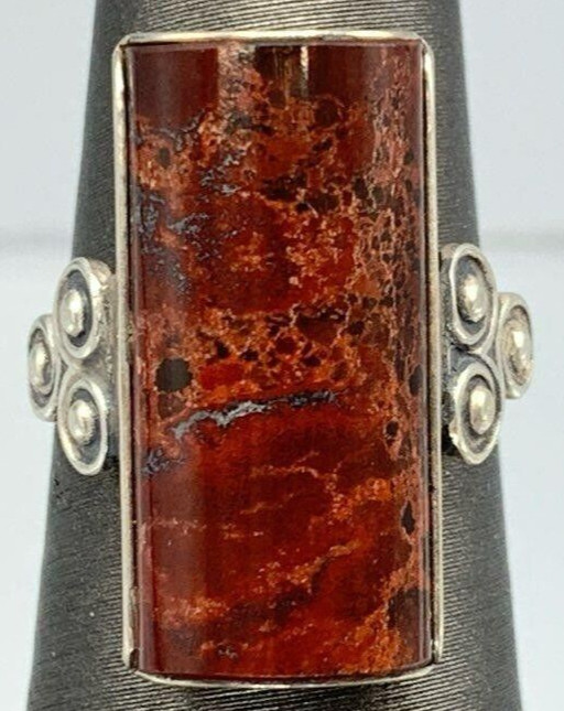 Antique Soviet/USSR/Russian Ring (S/S 875″) Natural JASPER Women’s Size 4.25