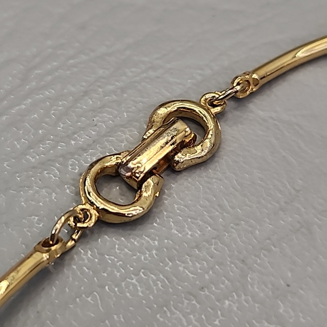 Vintage Modernist Necklace Gold Tone Geometric Dangle Pendant Articulated READ