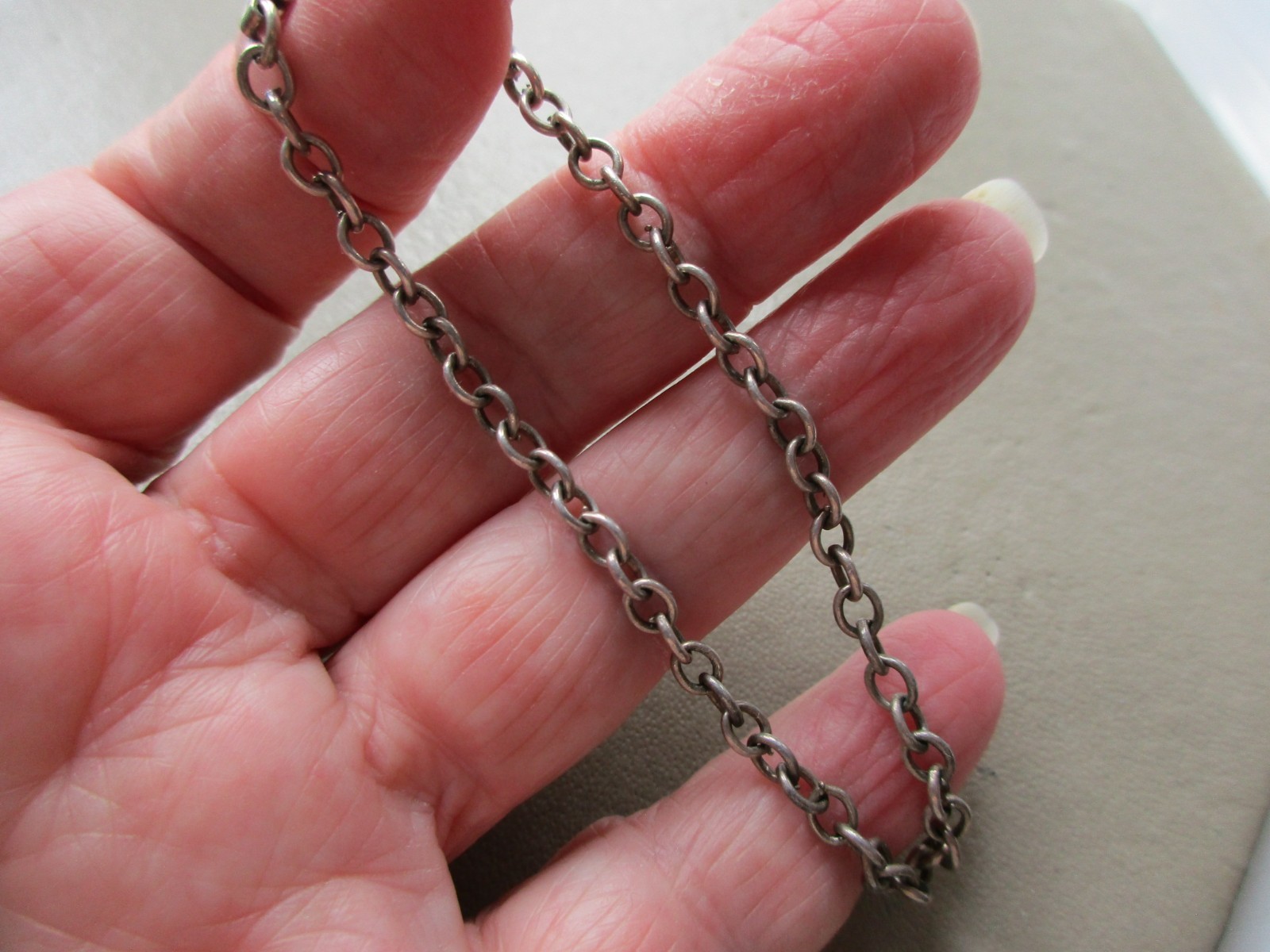 ANTIQUE OLD GERMAN STERLING SILVER RARE BOX CLASP CHARM BRACELET BELCHER CHAIN