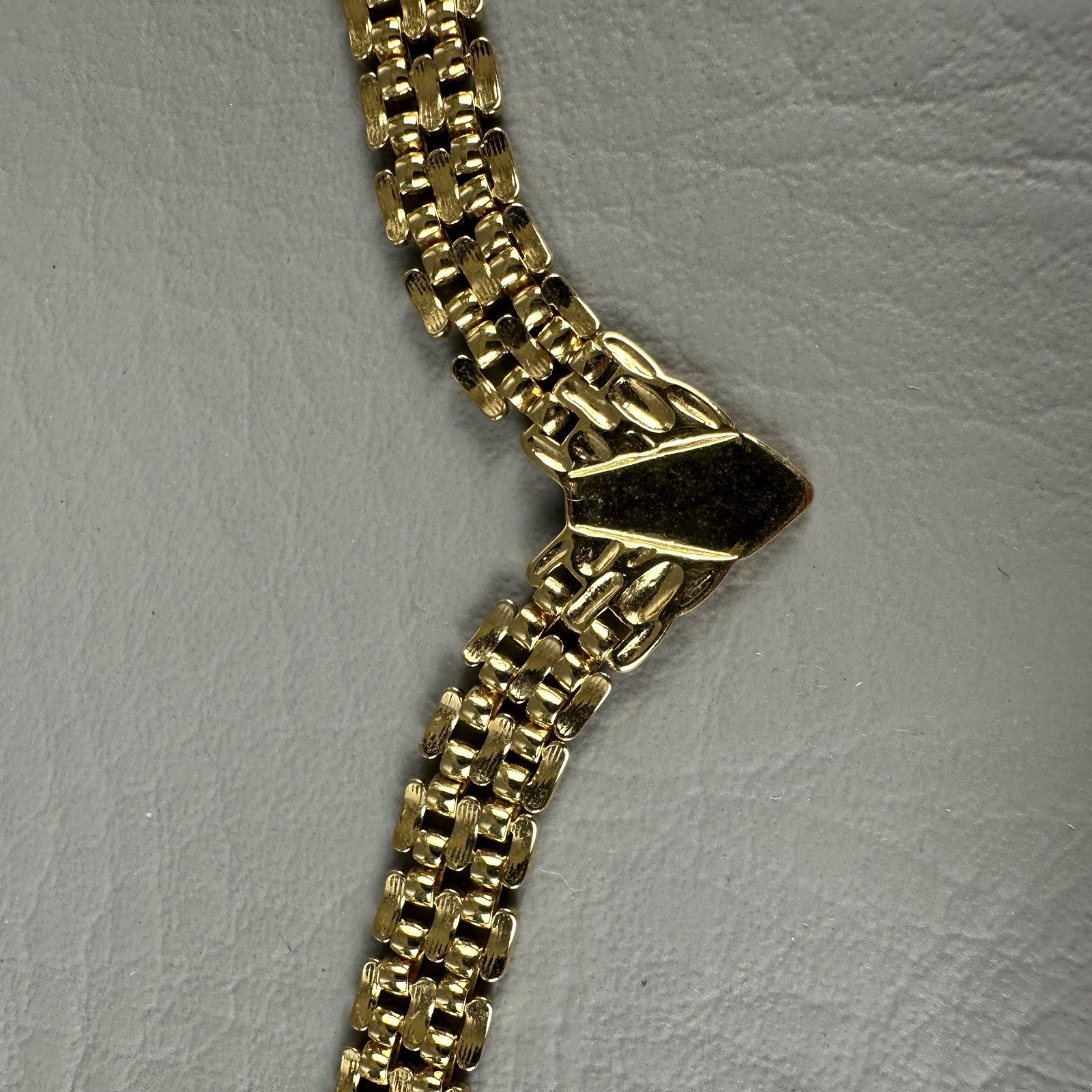 Vintage Mesh Chain Necklace Collar Gold Tone Woven Choker 17″