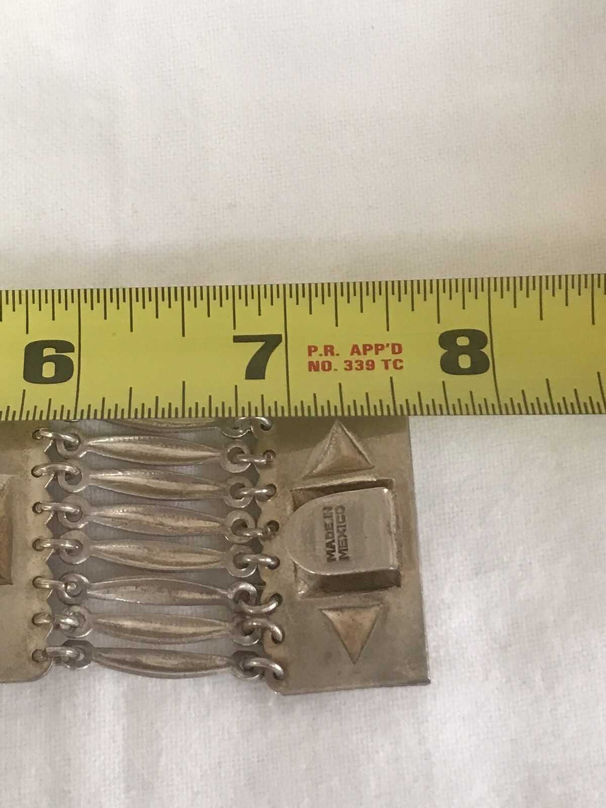 Vintage Sterling Silver Taxco Mexican Mayan Linked BOHO style Bracelet.