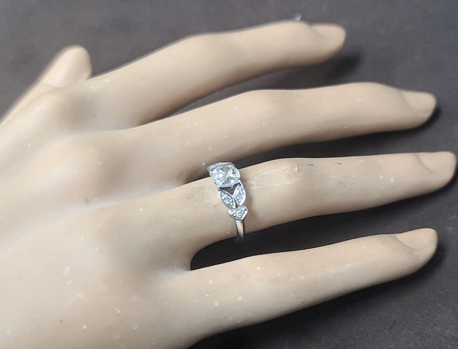 Platinum Vintage Filigree Engagement Ring 0.78ct. Natural Old Mine Cut Diamond